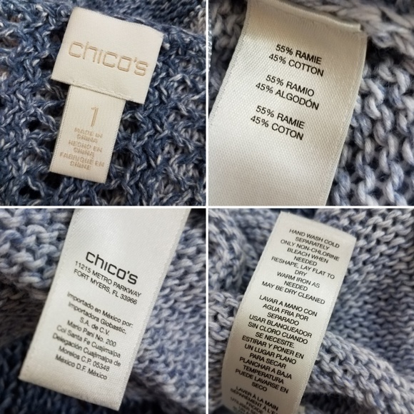 Chico's asymmetrical blue color block sweater - Picture 8 of 8